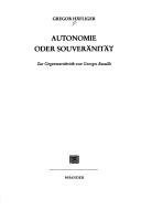 Couverture : Autonomie oder Souveränität