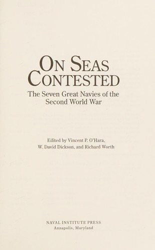Couverture : On seas contested