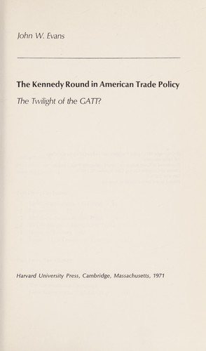 Couverture : The Kennedy round in American trade policy