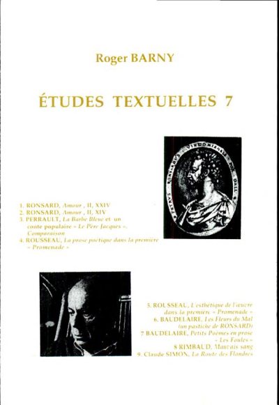 Couverture : Études textuelles. 7