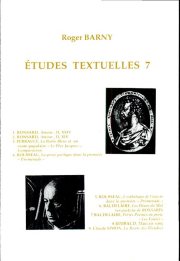 Couverture : Études textuelles. 7