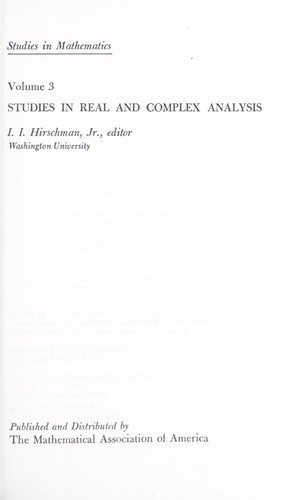 Couverture : Studies in the history of mathematics