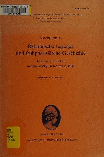 Couverture : Rabbinische Legende und frühpharisäische Geschichte