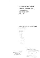 Couverture : Safety Efficiency and Capacity in ATM Methodologies