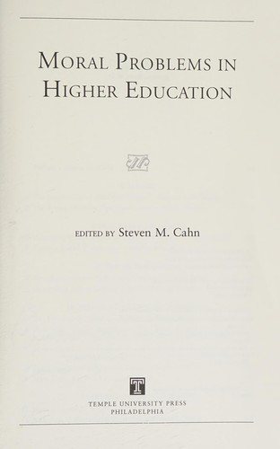Couverture : Moral problems in higher education