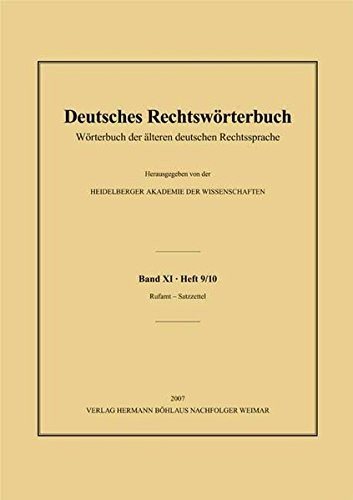Couverture : Deutsches Rechtswörterbuch (Wörterbuch der älteren deutschen Rechtssprache).