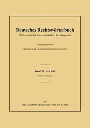 Couverture : Deutsches Rechtswörterbuch (Wörterbuch der älteren deutschen Rechtssprache).
