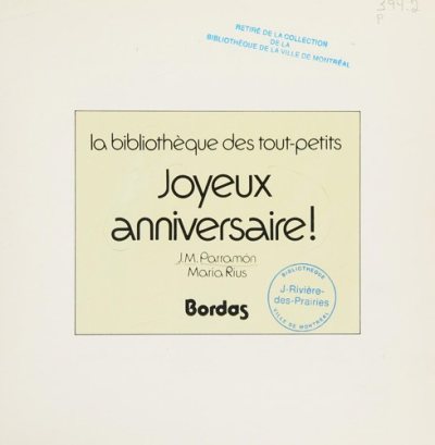 Couverture : Joyeux Anniversaire!
