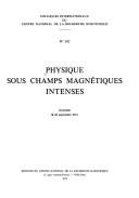 Couverture : Physique sous champs magnétiques intenses