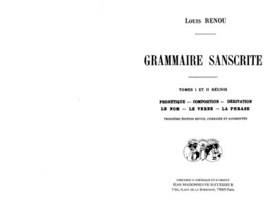Couverture : Grammaire sanscrite
