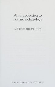 Couverture : An introduction to Islamic archaeology