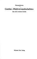 Couverture : Goethes "Wahlverwandtschaften"