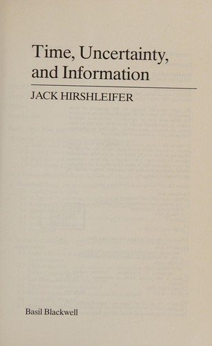 Couverture : Time, uncertainty, and information