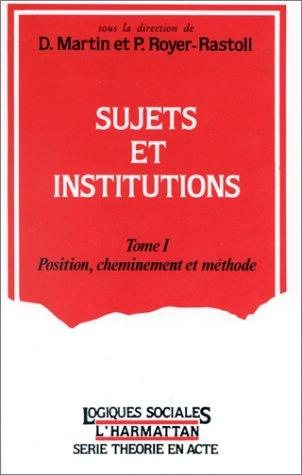 Couverture : Sujets et institutions