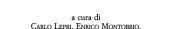 Couverture : Lavori in corso