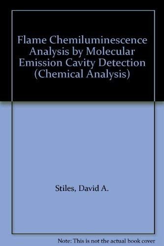 Couverture : Flame chemiluminescence analysis by molecular emission cavity detection