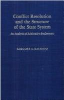 Couverture : Conflict resolution and the structure of the state system