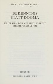 Couverture : Bekenntnis statt Dogma