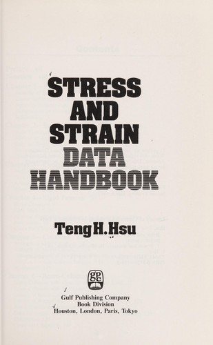 Couverture : Stress and strain data handbook