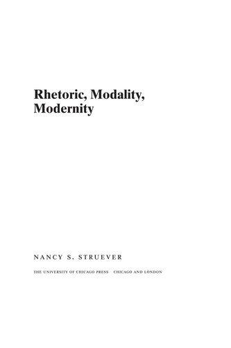 Couverture : Rhetoric, modality, modernity