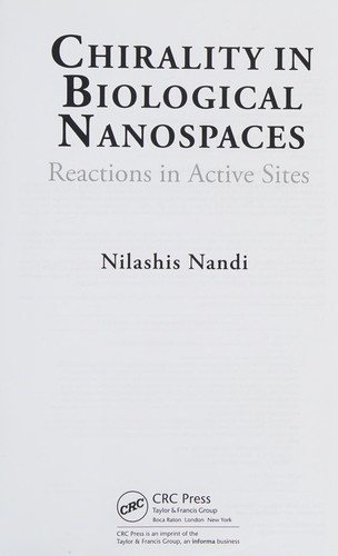 Couverture : Chirality in Biological Nanospaces