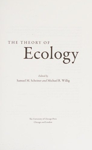 Couverture : The theory of ecology