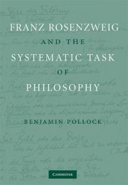 Couverture : Franz Rosenzweig and the systematic task of philosophy