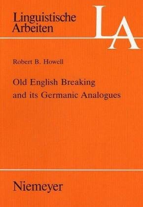Couverture : Old English breaking and its Germanic analogues