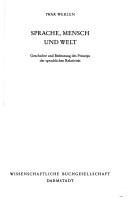 Couverture : Sprache, Mensch und Welt