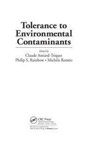 Couverture : Tolerance to environmental contaminants