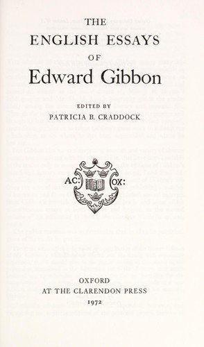 Couverture : The  English essays of Edward Gibbon