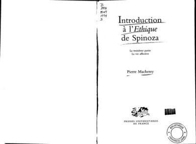 Couverture : Introduction à l'Ethique de Spinoza
