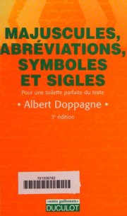 Couverture : Majuscules abréviations, symboles et sigles