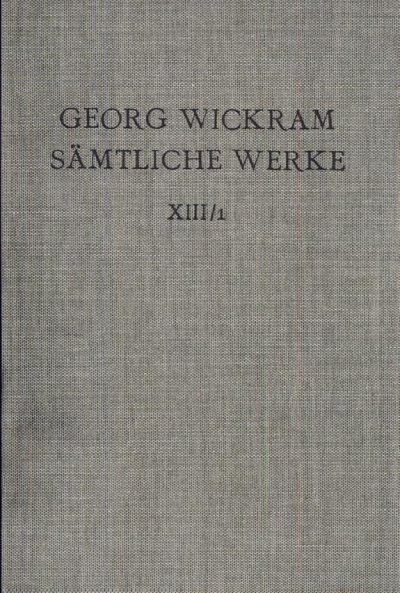 Couverture : Sämtliche Werke [von] Georg Wickram.