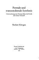 Couverture : Formale und transzendentale Synthesis