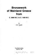Couverture : Bronzework of mainland Greece from c. 2600 B.C. to c. 1450 B.C.