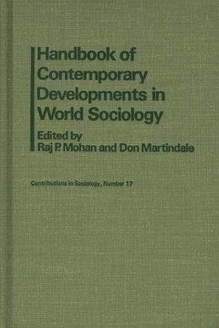 Couverture : Handbook of contemporary developments in world sociology