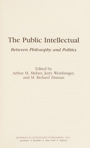 Couverture : The public intellectual