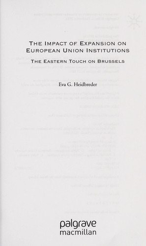 Couverture : The impact of expansion on European Union institutions
