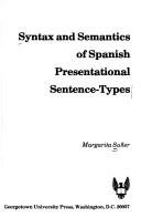 Couverture : Syntax and semantics of Spanish presentational sentence-types