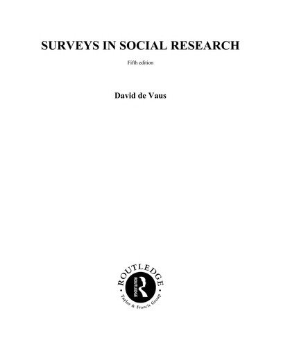 Couverture : Surveys in social research