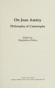 Couverture : On Jean Améry