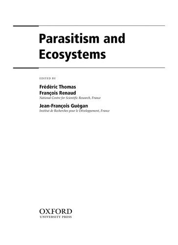Couverture : Parasitism and ecosystems
