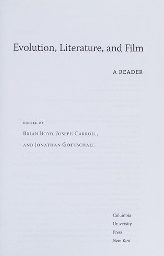 Couverture : Evolution, literature, and film