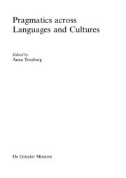 Couverture : Pragmatics across languages and cultures