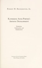 Couverture : Katherine Anne Porter's artistic development