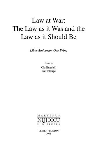 Couverture : Law at war