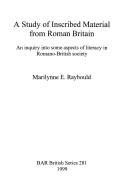 Couverture : A Study of Inscribed Material from Roman Britain (British Archaeological Reports (BAR) British S.)