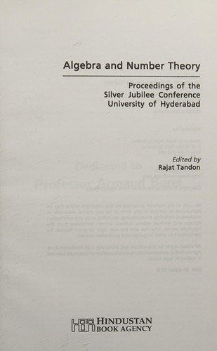 Couverture : Algebra and Number Theory