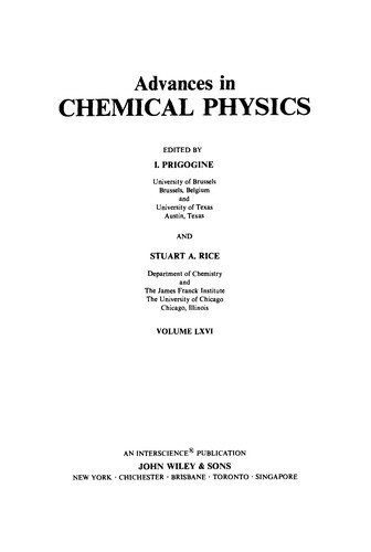 Couverture : Advances in Chemical Physics (Advances in Chemical Physics S.)